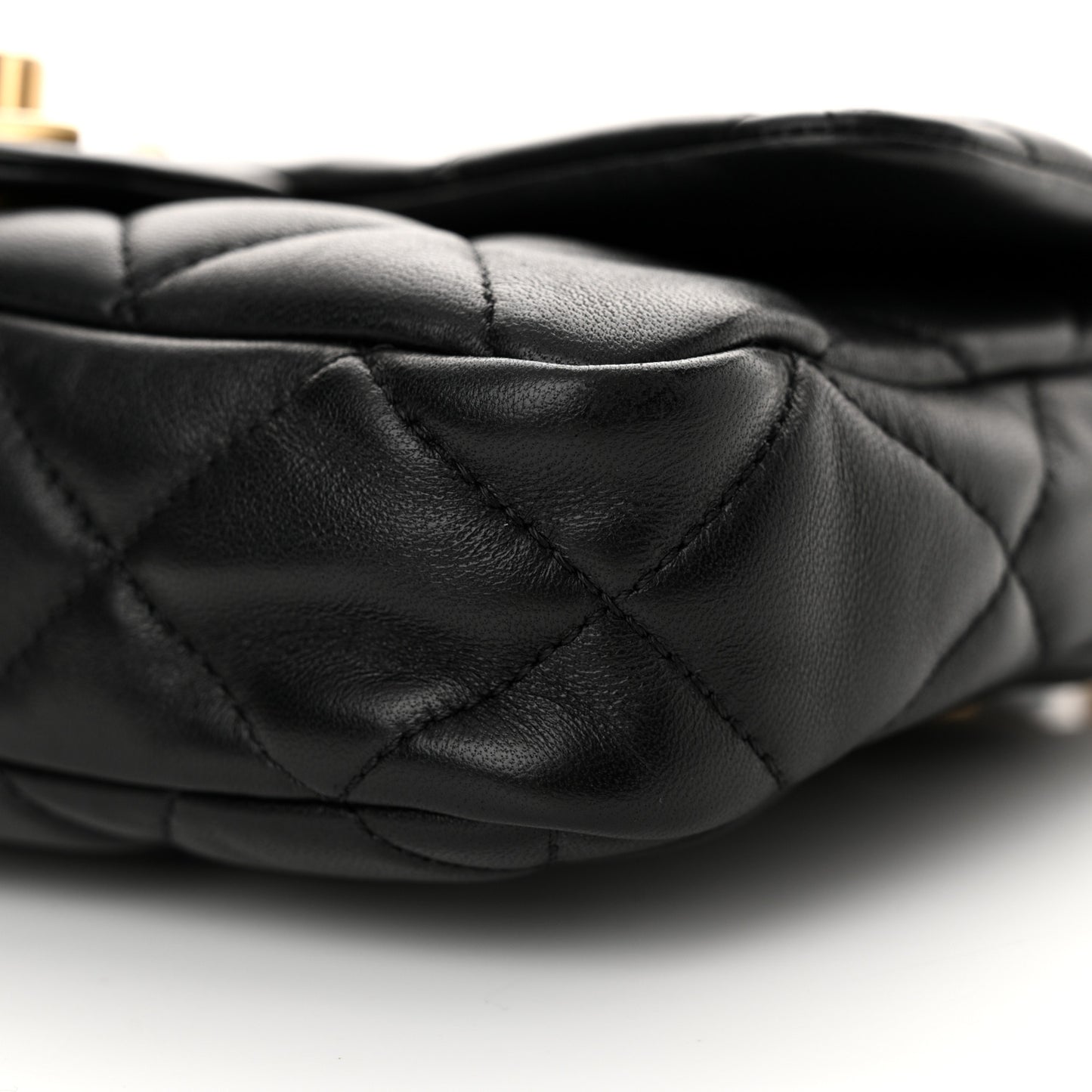 Lambskin Quilted Small Funky Town Flap Black