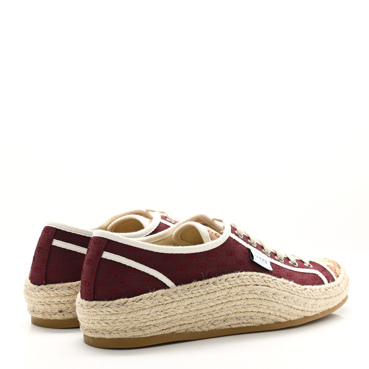 Jacquard Mini GG Monogram Mens Espadrille Sneakers 9.5 Burgundy Brick Red