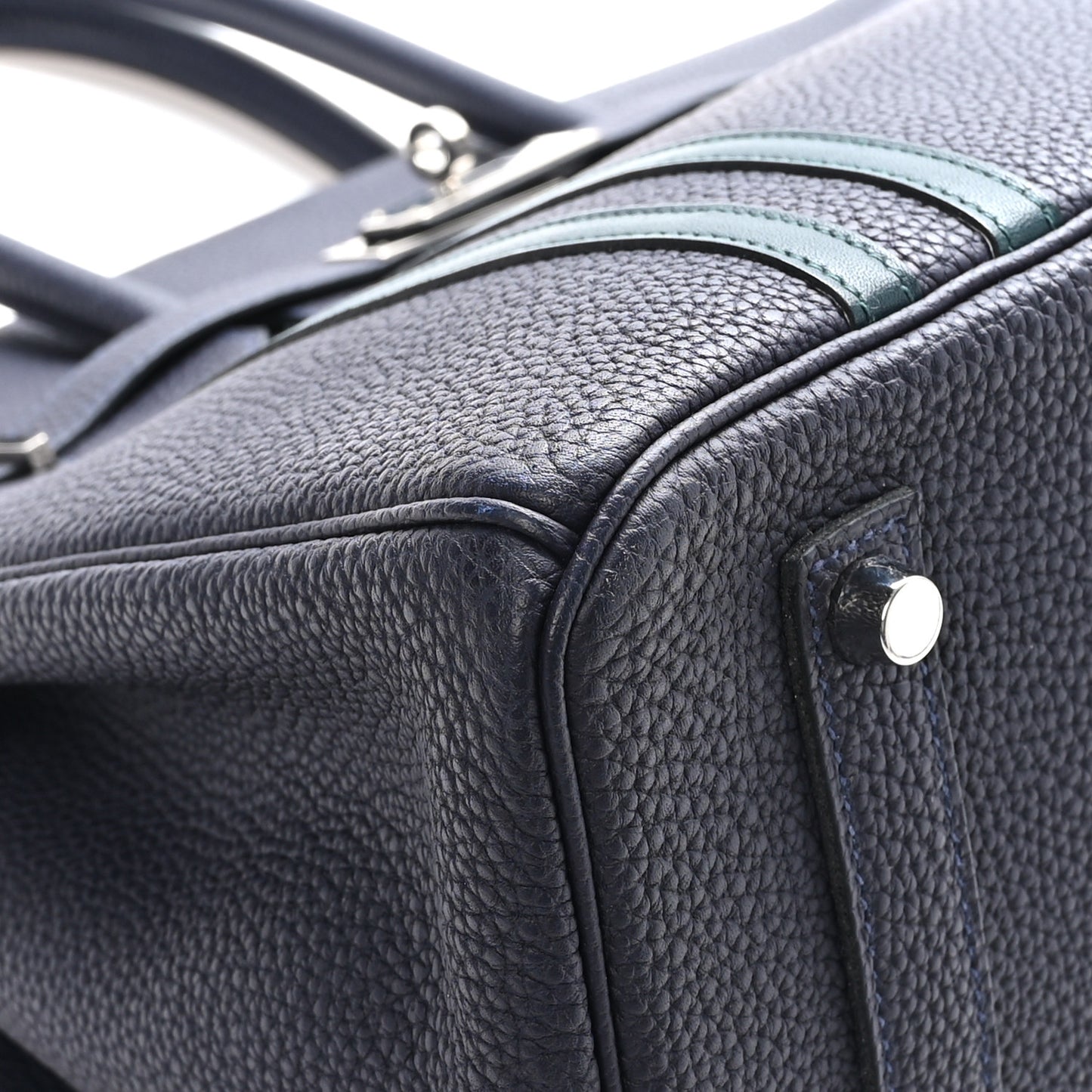 Togo Swift Officier Birkin 35 Bleu Nuit Vert Cypress