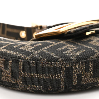 Fendi Fabric Jacquard FF 1974 Mini Cookie Hobo Bag Tobacco Moro 9 of 10
