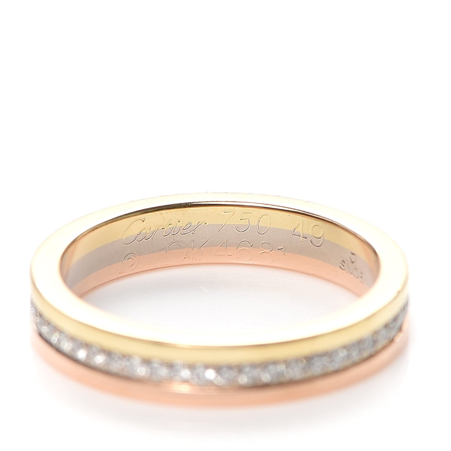 18K White Yellow Pink Gold Diamond 3.5mm Vendome Louis Cartier Wedding Band 49 4.75
