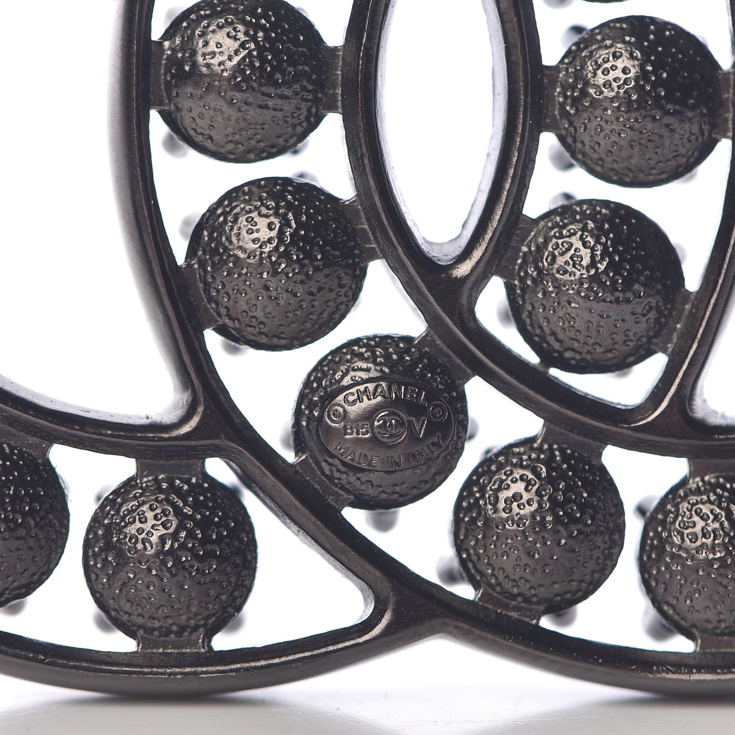 Chanel Ruthenium Crystal CC Brooch Black 4 of 5