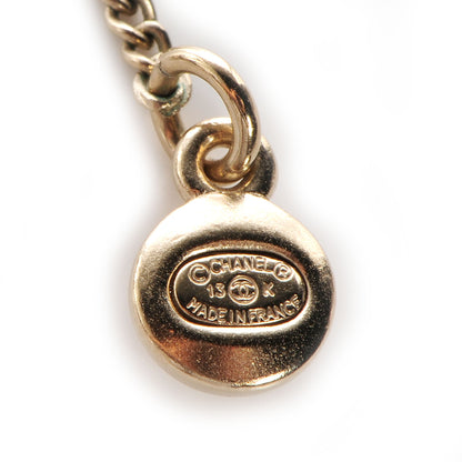 Chanel Pearl Crystal CC Pendant Necklace Gold 5 of 6