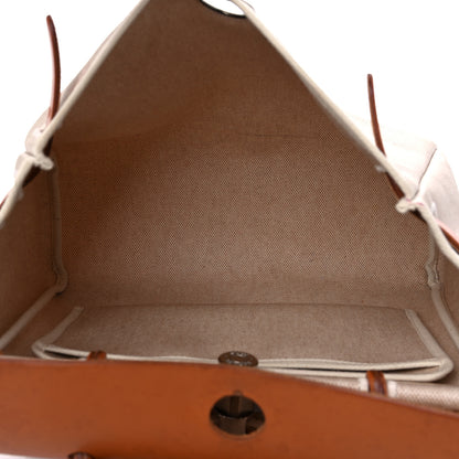 Hermes Toile Vache Calfskin Herbag 30 PM Black Natural 6 of 20