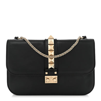 Valentino Garavani Vitello Medium Glam Lock Rockstud Flap Black 1 of 9