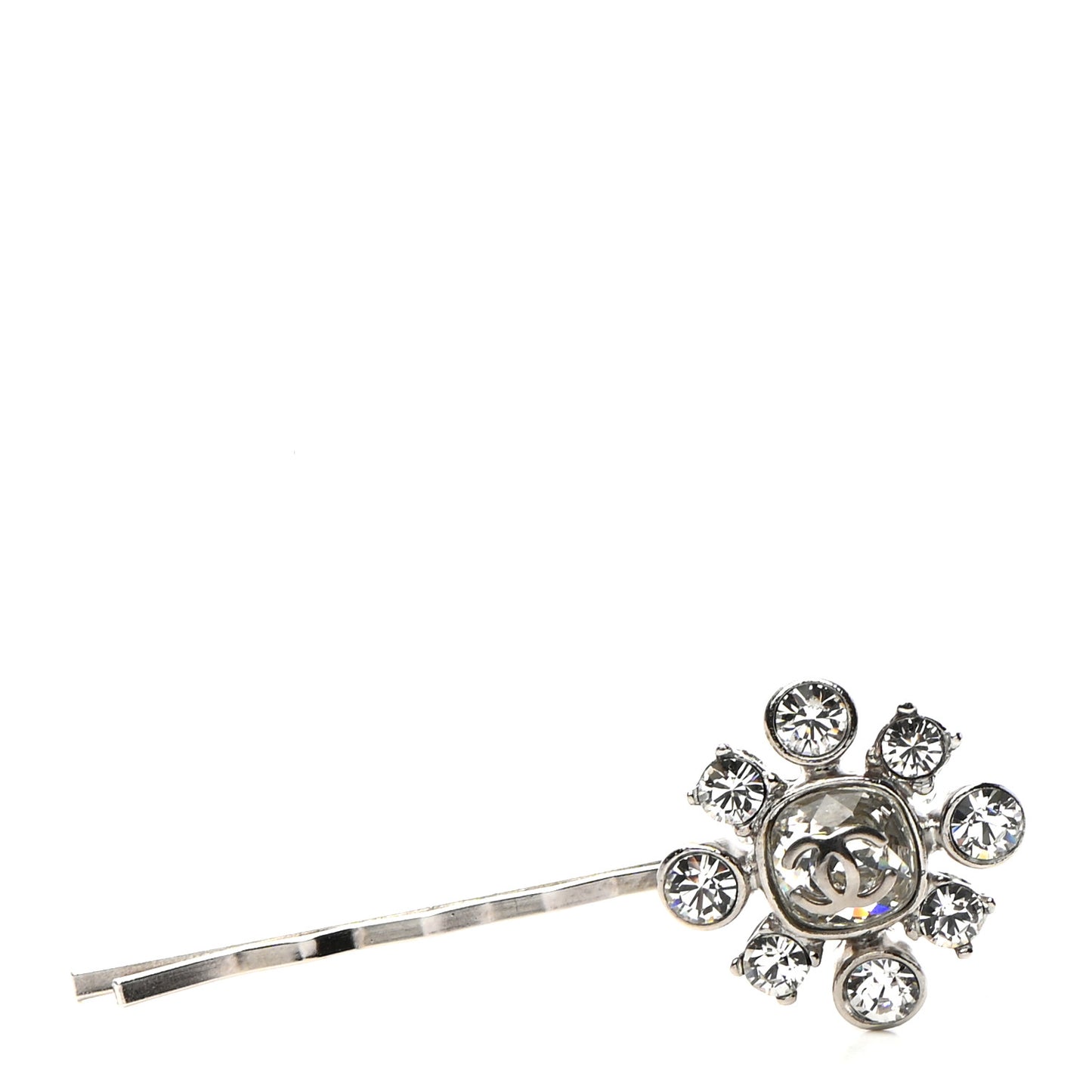 Crystal CC Hair Clip Pin Silver
