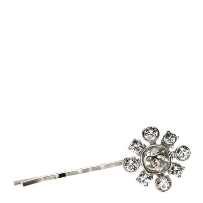 Chanel Crystal CC Hair Clip Pin Silver 1 of 3