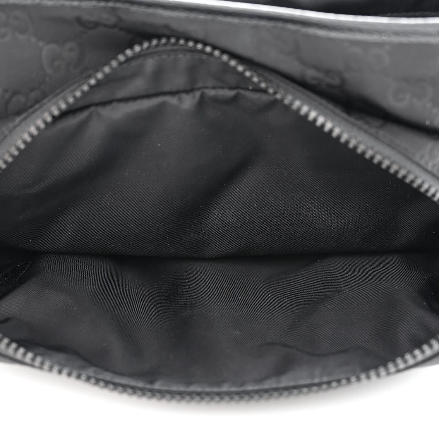 Gucci Nylon Monogram Double Buckle Flap Messenger Bag Black 7 of 14