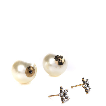 Christian Dior Pearl Crystal Star Mise En Dior Tribal Earrings 3 of 4