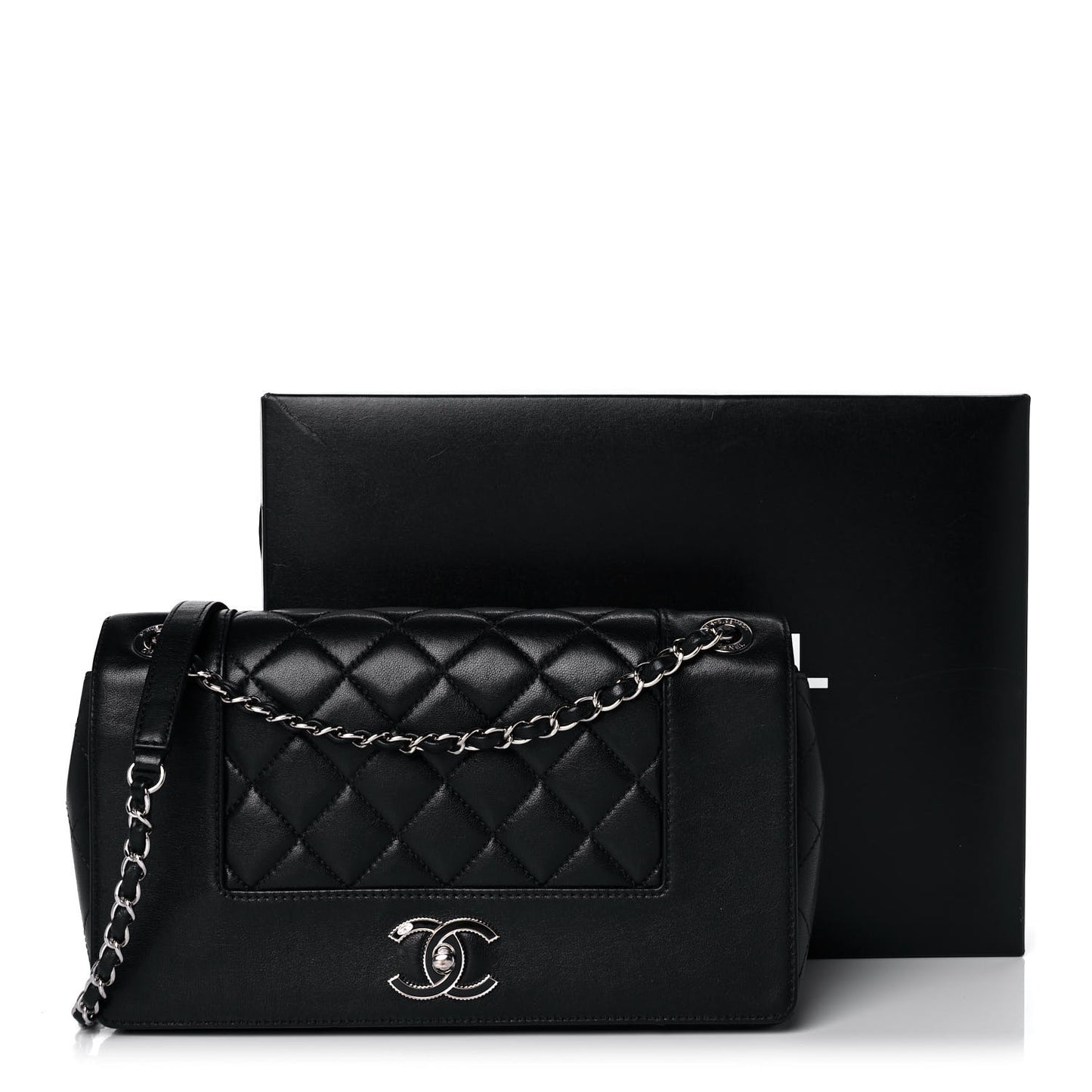 Sheepskin Quilted Vintage Mademoiselle Flap Black