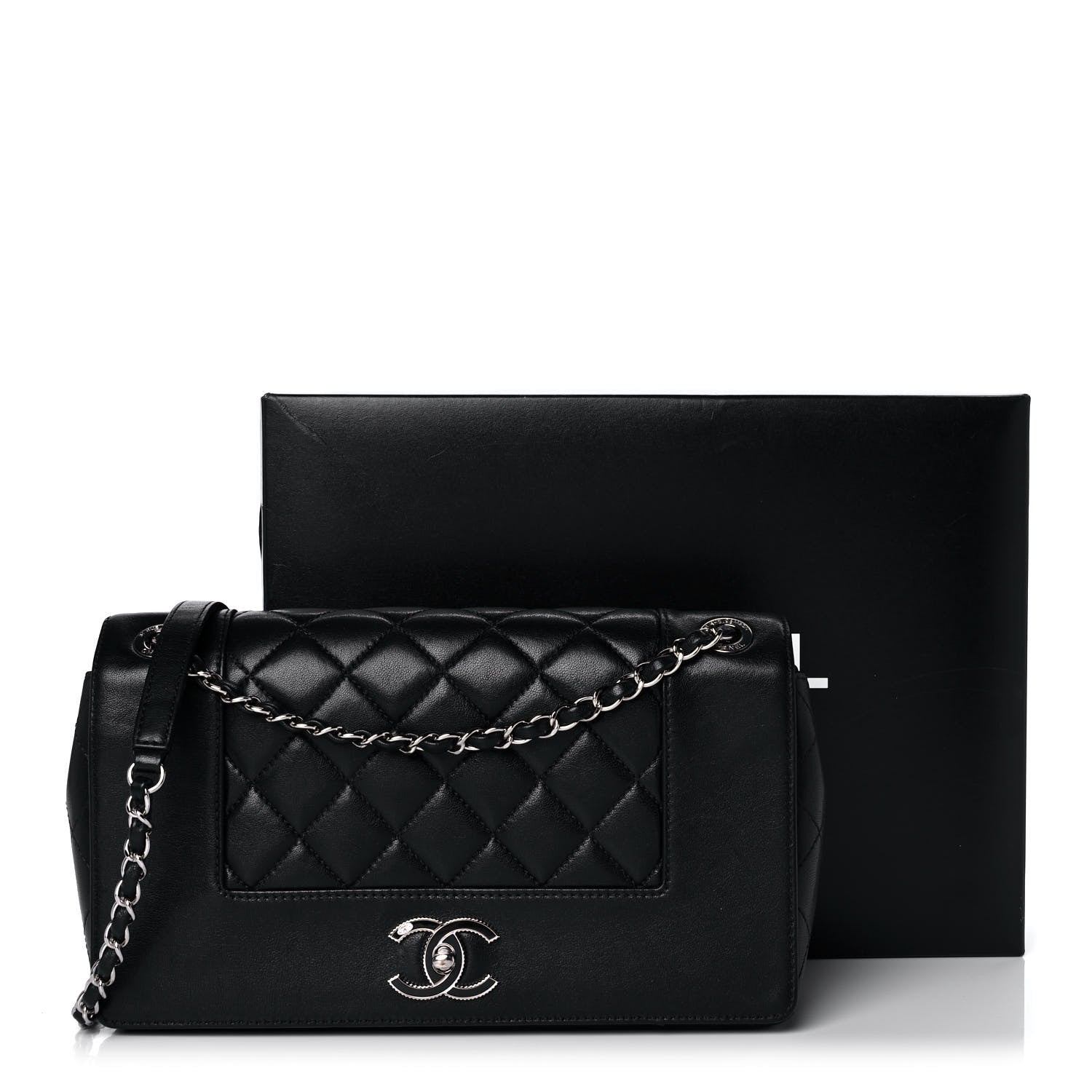 Chanel Sheepskin Quilted Vintage Mademoiselle Flap Black 14 of 14