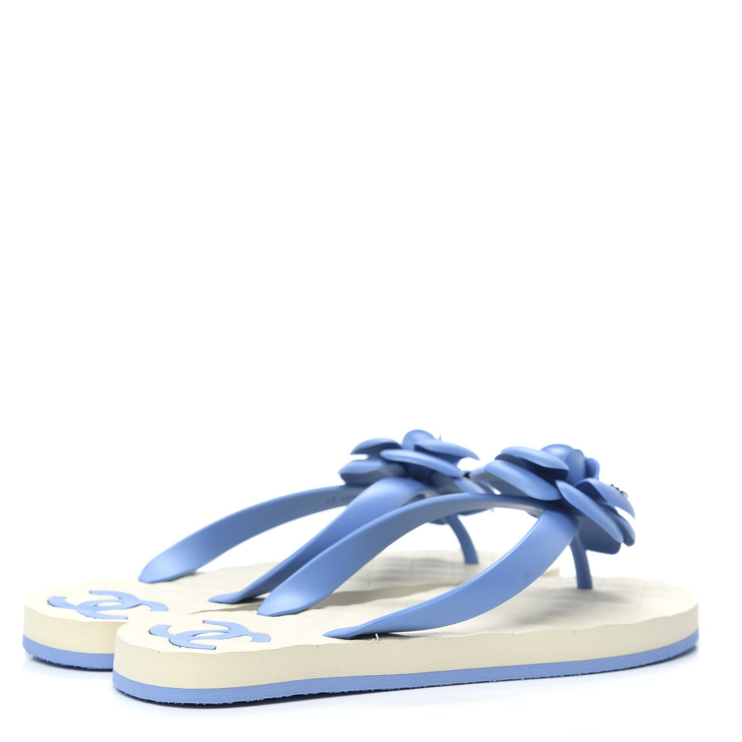 PVC Camellia Thong Sandals 37 Blue