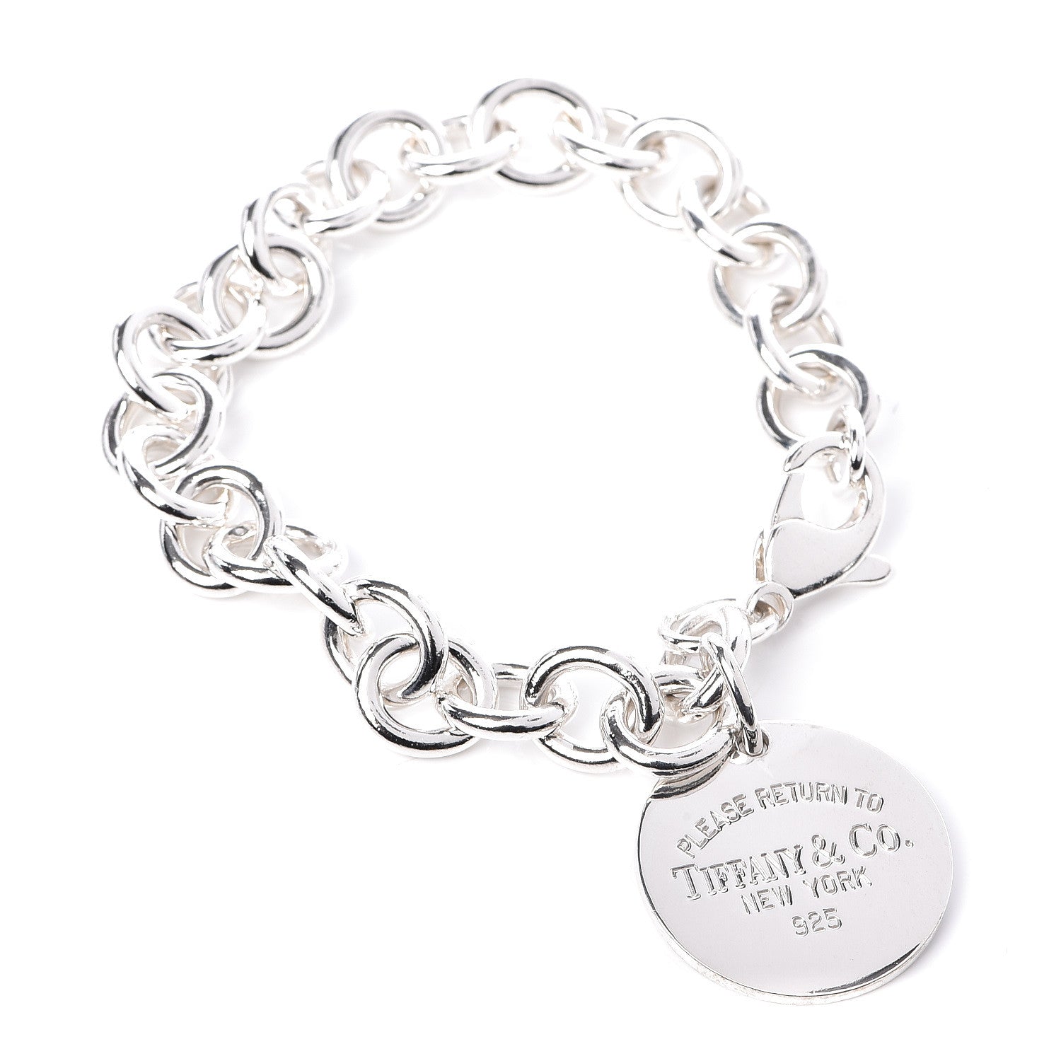 Tiffany Sterling Silver Return to Round Tag Charm Bracelet 1 of 4