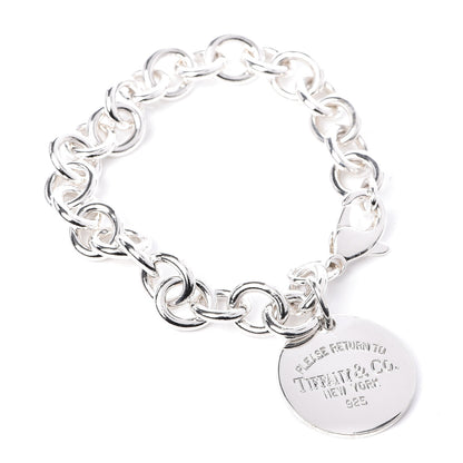 Tiffany Sterling Silver Return to Round Tag Charm Bracelet 1 of 4