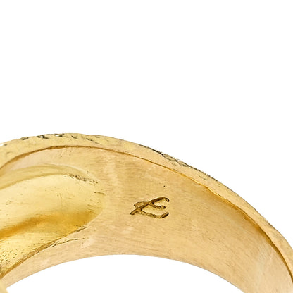 Elizabeth Locke 19K Yellow Gold Moonstone Blue Zircon Cigar Ring 60 9 5 of 6