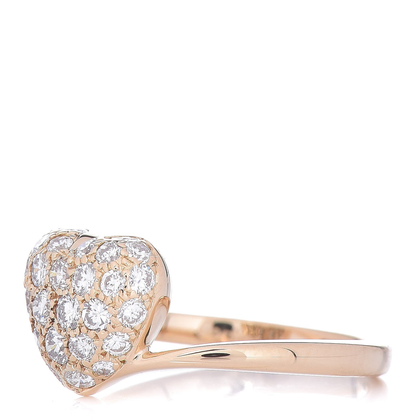 18K Yellow Gold Diamond Heart Ring 51 5.75