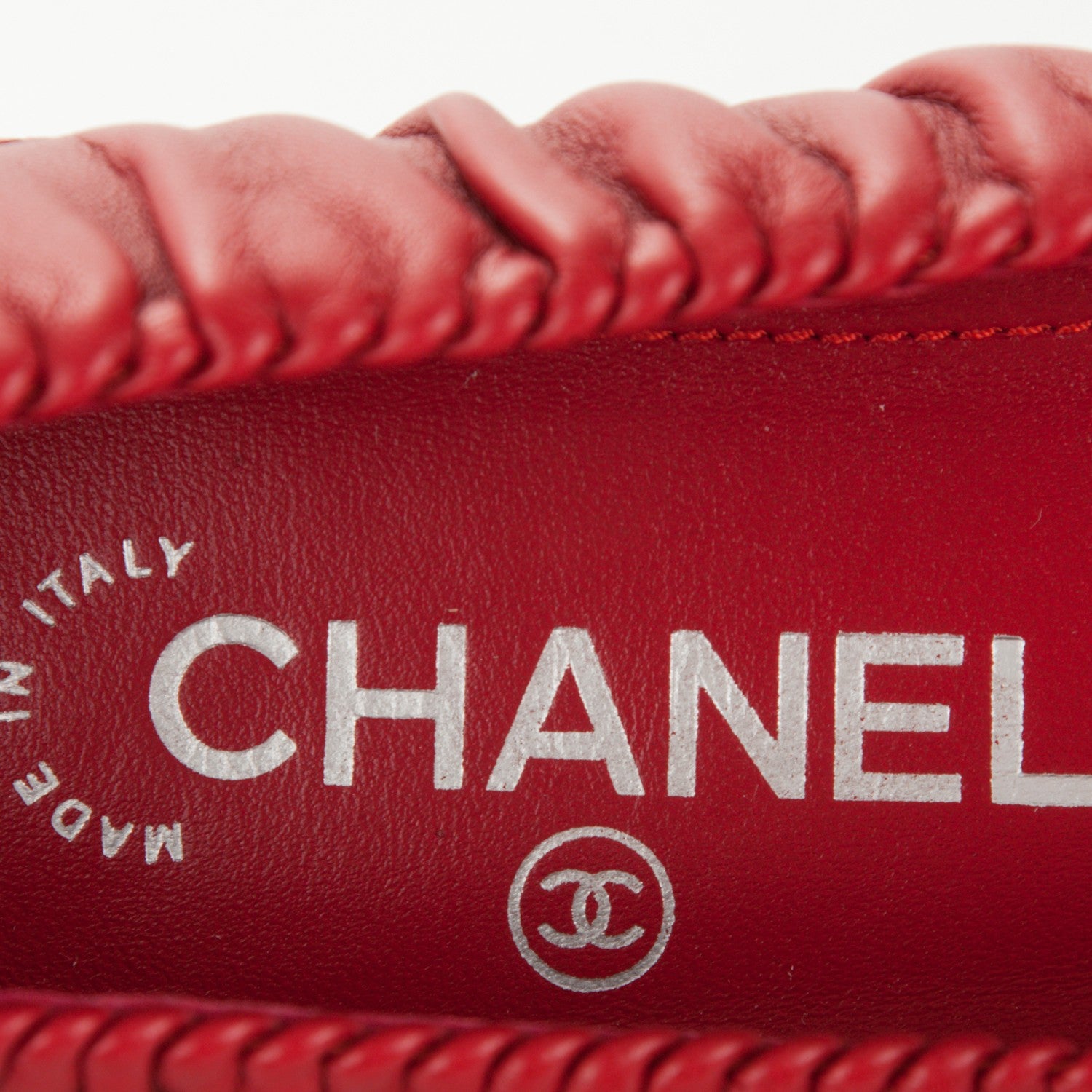 Chanel Lambskin CC Cap Toe Ballerina Flats 39 Red 7 of 7