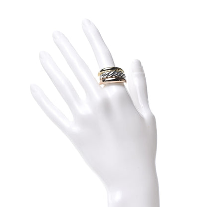 David Yurman Sterling Silver Bronze Brass Pure Form Three-Row Ring 56 7.5 2 of 5