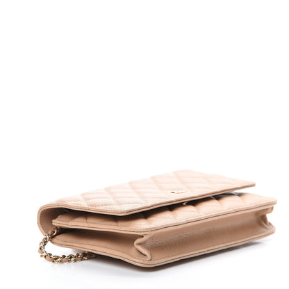 Chanel Caviar Quilted Wallet On Chain WOC Beige 3 of 11