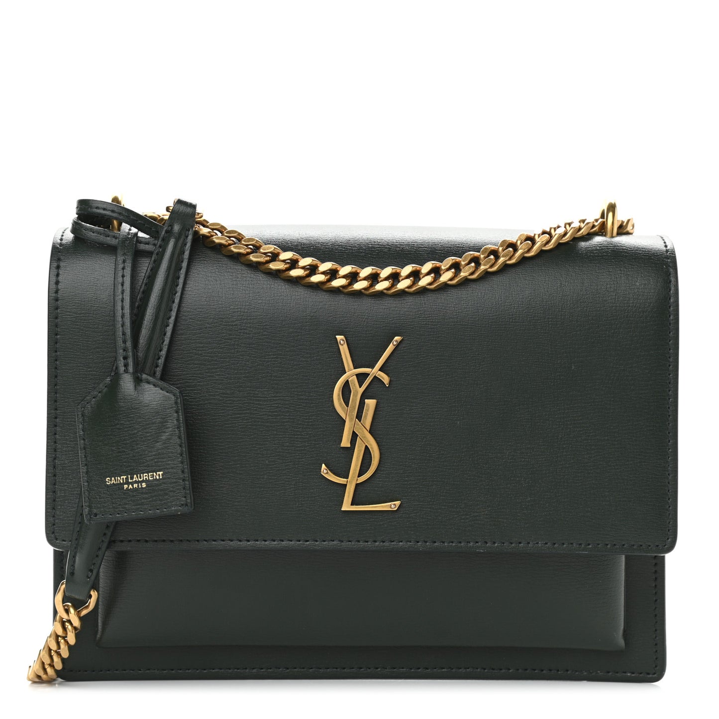 Calfskin Medium Monogram Sunset New Vert Fonce
