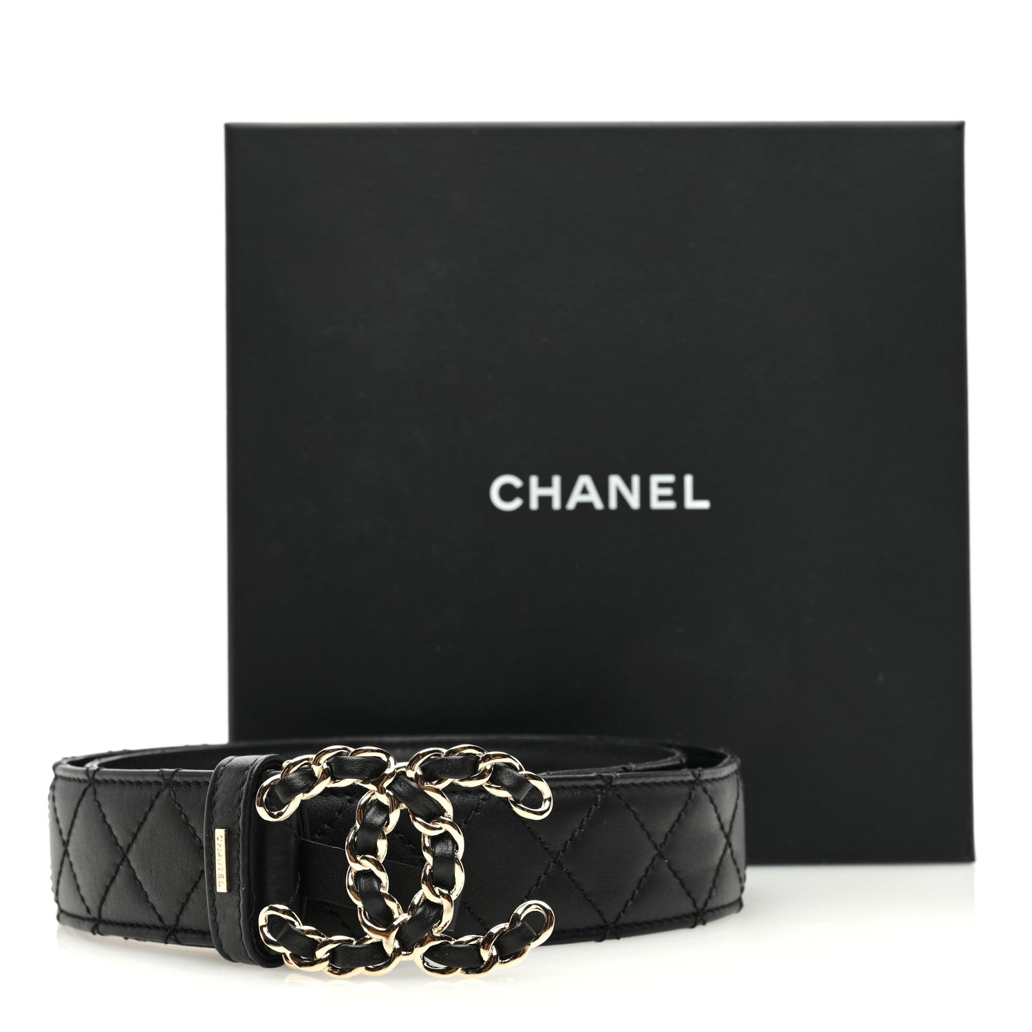 Chanel Calfskin Quilted CC Chain Belt 70 28 Black 5 of 5