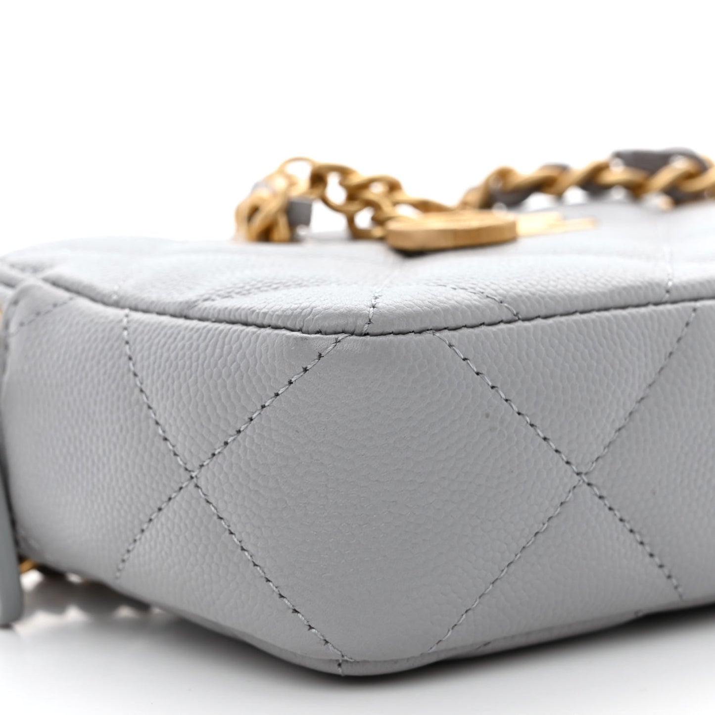 Caviar Quilted Phone Holder Grey