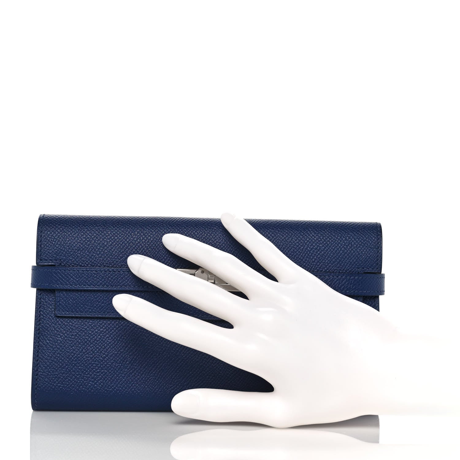 Hermes Epsom Kelly Longue Wallet Bleu Saphir 2 of 10