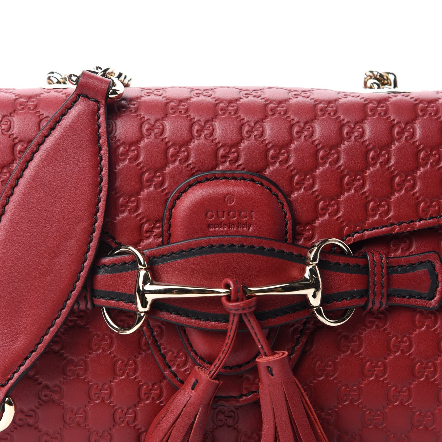 Gucci Soft Microguccissima Mini Emily Chain Shoulder Bag Rosso 14 of 14