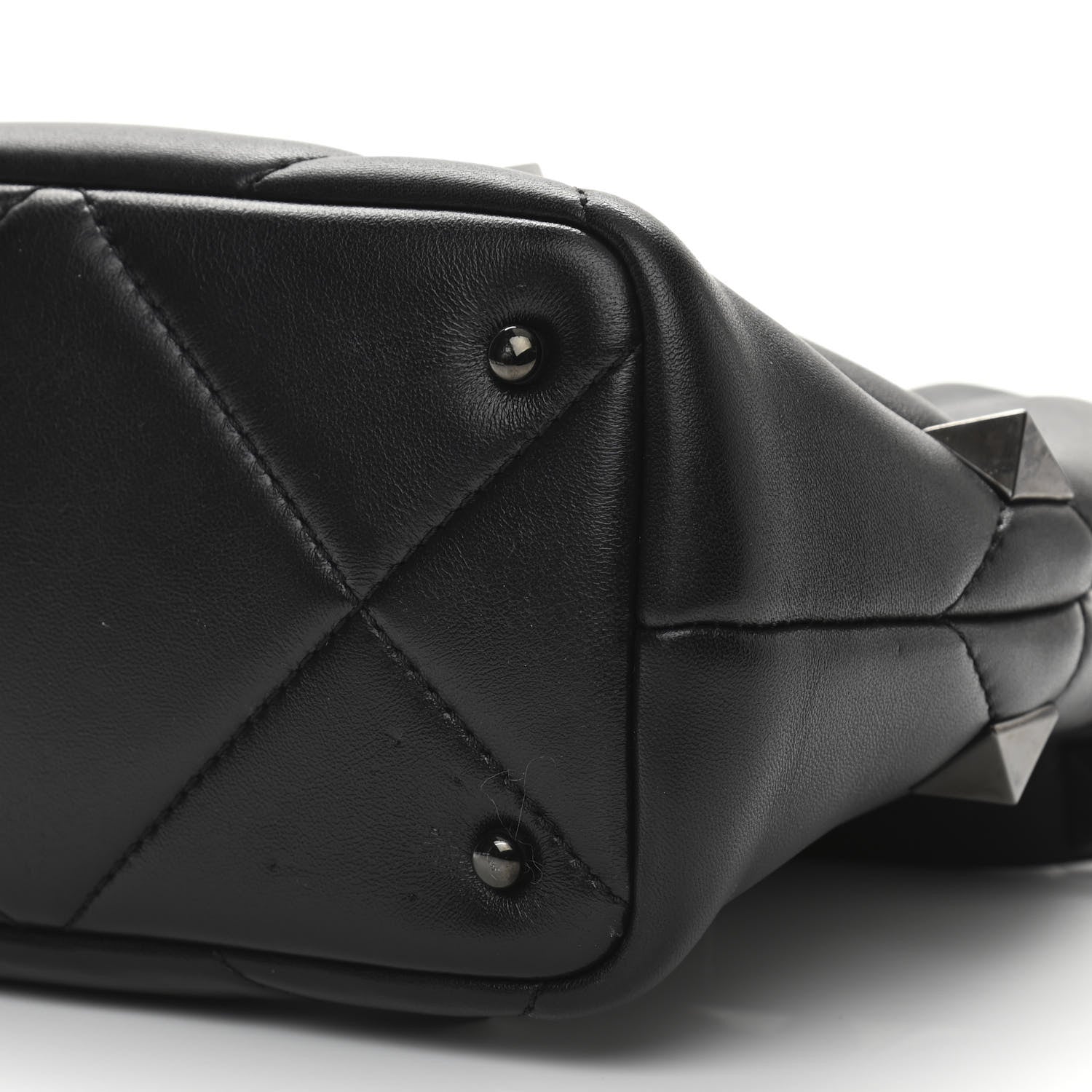 Valentino Garavani Nappa Monochrome Small Roman Stud The Handle Bag Black 9 of 11