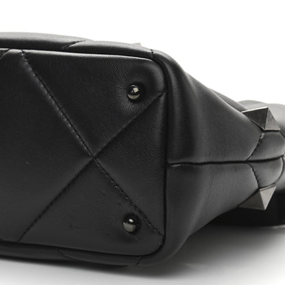 Valentino Garavani Nappa Monochrome Small Roman Stud The Handle Bag Black 9 of 11