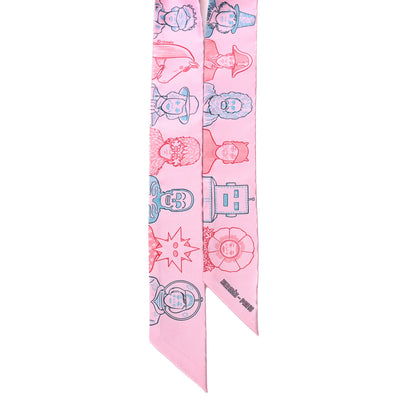 Hermes Silk Dress Code Twilly Rose Pale Bleu Rouge 2 of 4