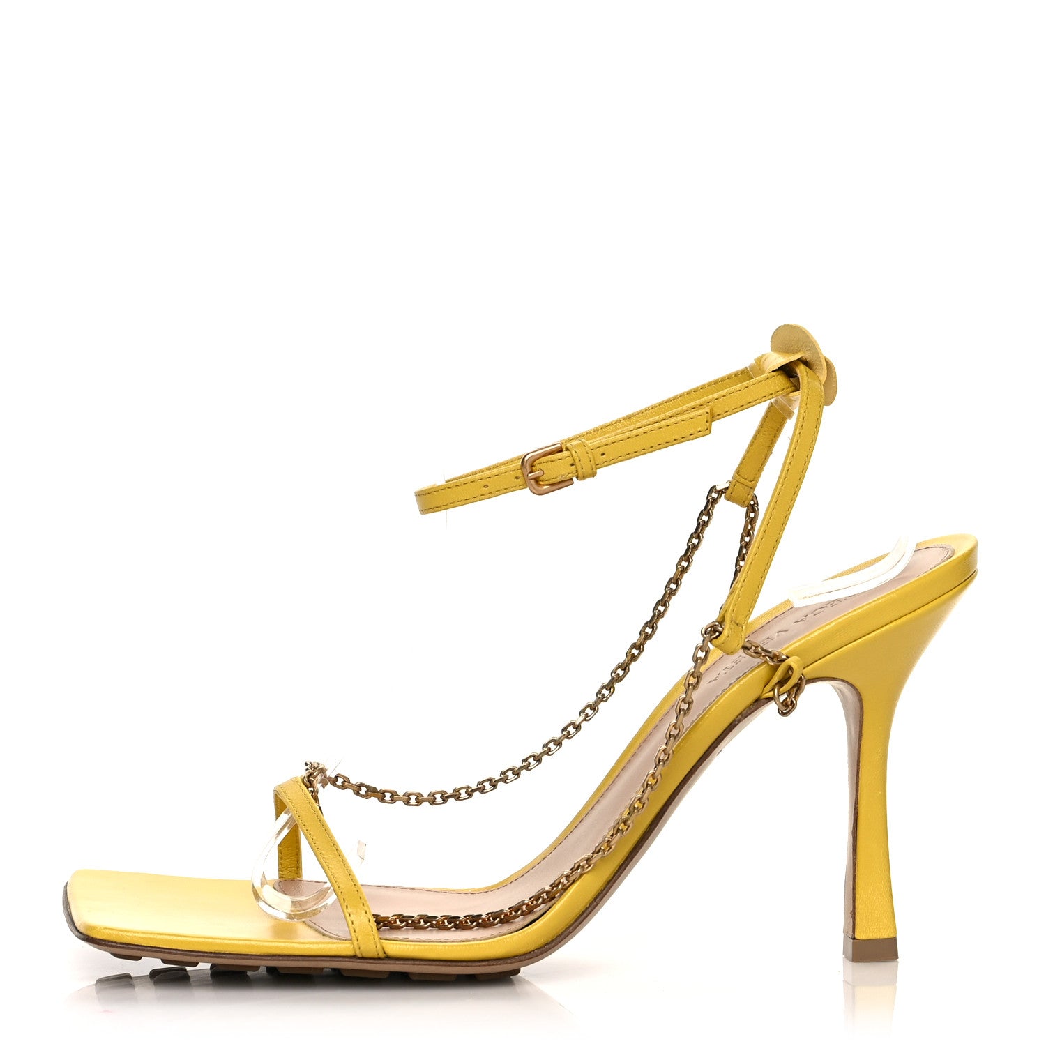 Bottega Veneta Lambskin Stretch Chain Strap 90mm Sandals 40 Buttercup 1 of 7