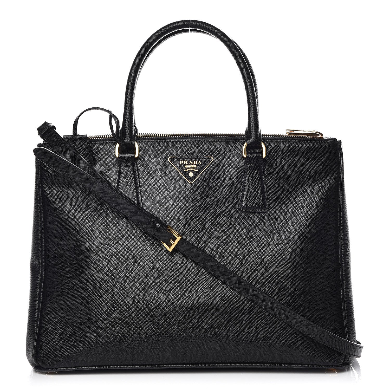 Prada Saffiano Medium Galleria Double Zip Tote Black 1 of 13
