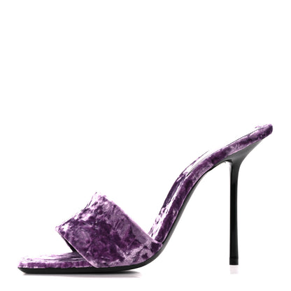 Saint Laurent Velvet Baliqua 105 Mule Sandals 39 Malva 1 of 9