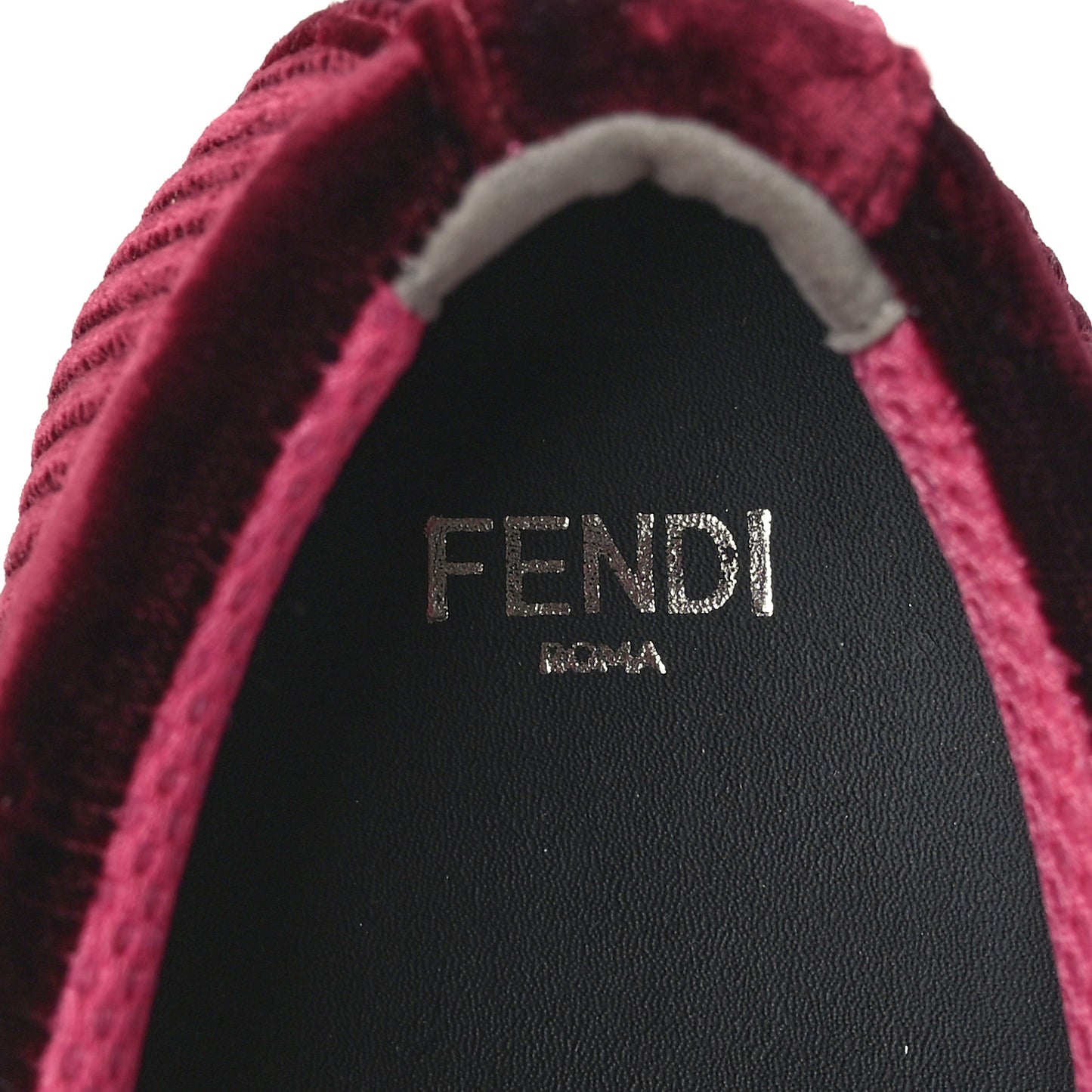 Velvet Quilted Logo Sneakers 37 Burgundy