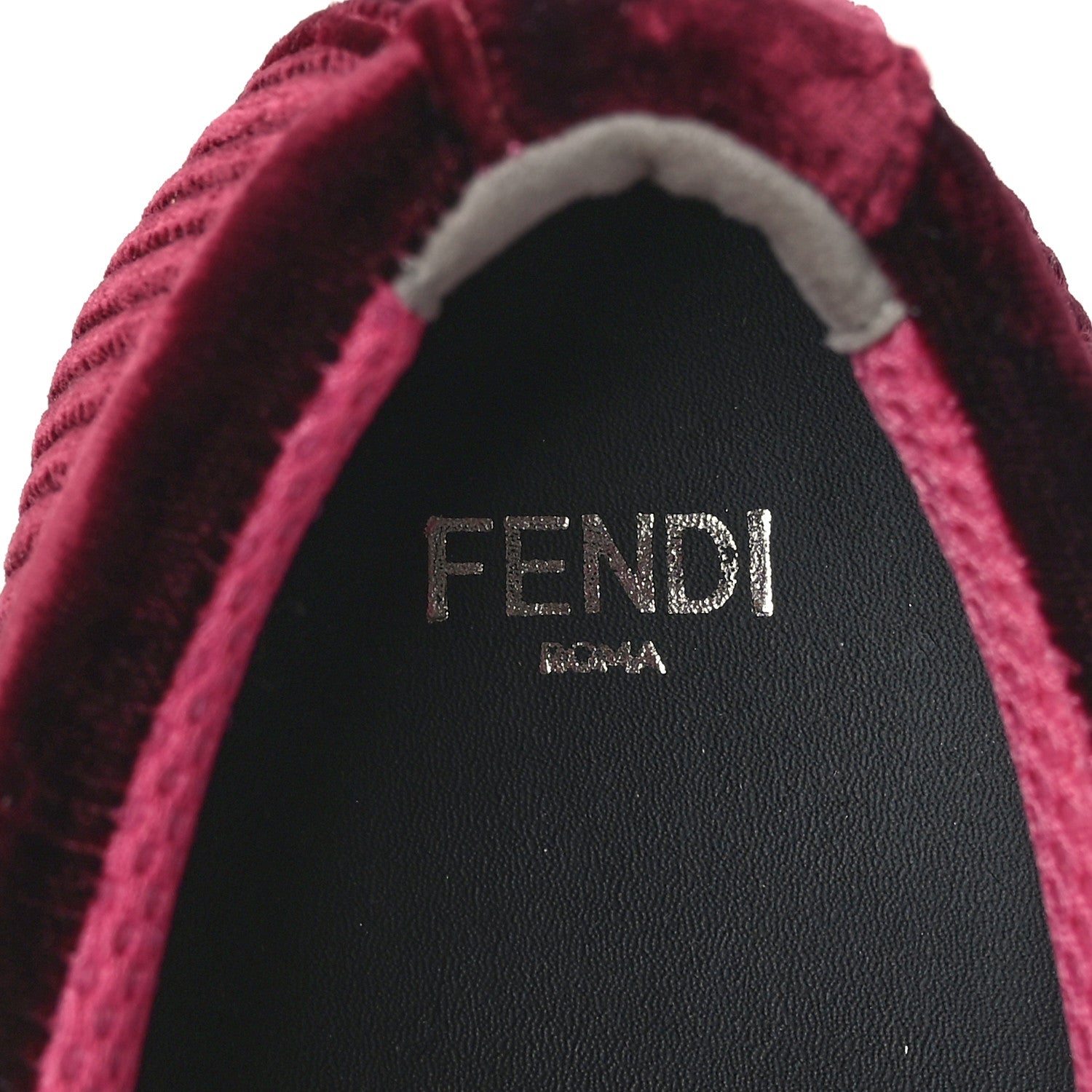 Fendi Velvet Quilted Logo Sneakers 37 Burgundy 8 of 8