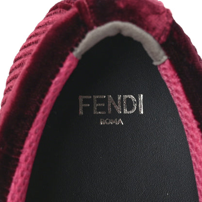 Fendi Velvet Quilted Logo Sneakers 37 Burgundy 8 of 8