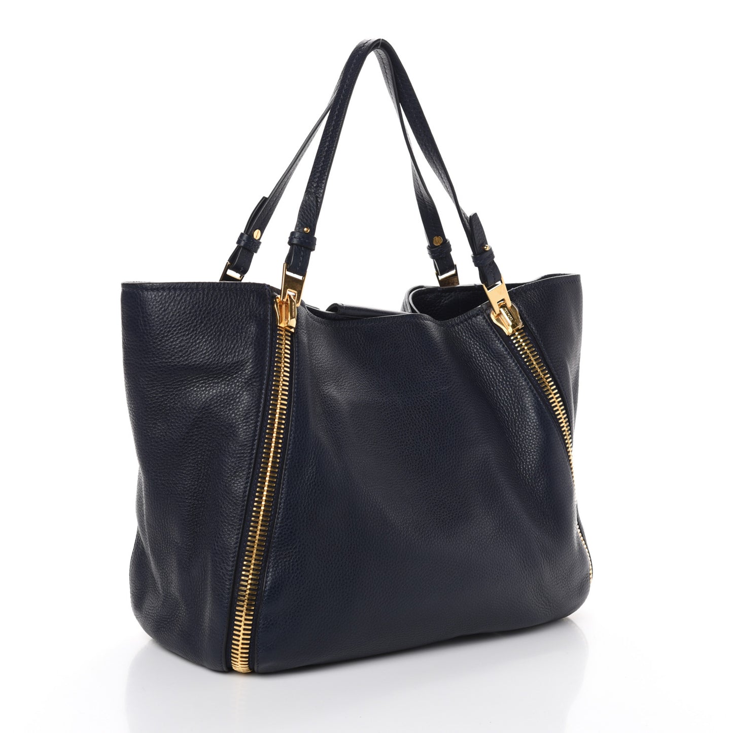 Grained Calfskin Sedgwick Medium Zipper Tote Sapphire Blue