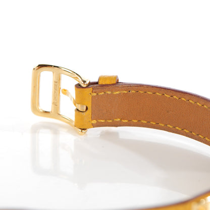 Hermes Stainless Steel Courchevel 20mm Kelly Cadena Quartz Watch Jaune 3 of 12