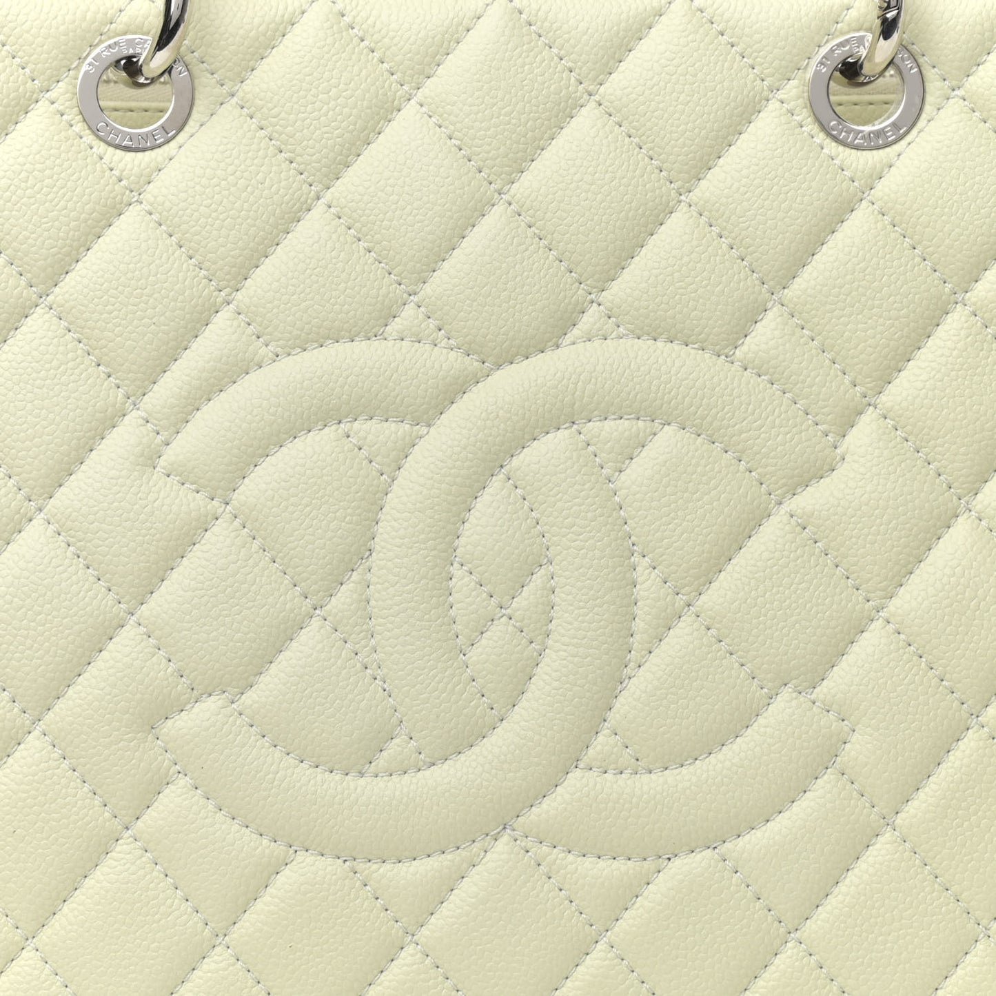 Caviar Quilted Grand Shopping Tote GST Light Green