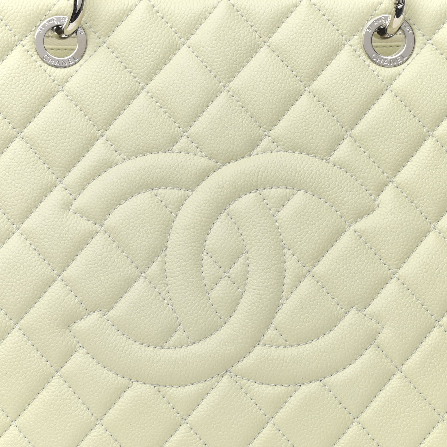 Chanel Caviar Quilted Grand Shopping Tote GST Light Green 7 of 9