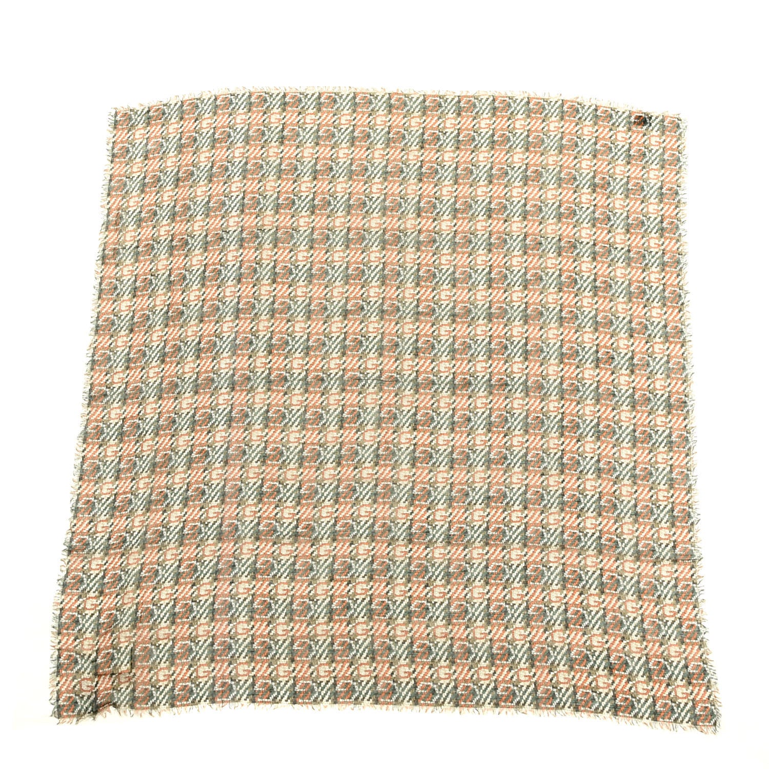 Gucci Modal Cotton Silk Hermion Shawl Scarf Olive Orange 1 of 3