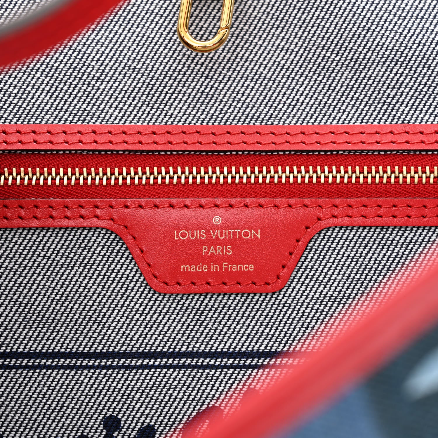 Louis Vuitton Denim Damier Monogram Patchwork Neverfull Blue Rouge 8 of 14