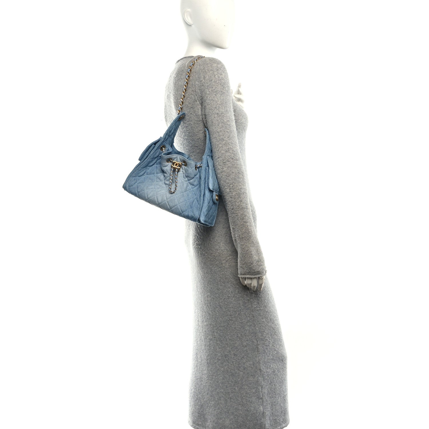 Chanel Washed Denim Quilted Small Chanel 25 Handbag Blue 2 of 10