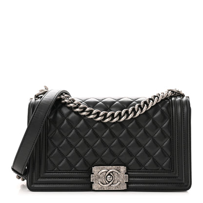 Chanel Lambskin Quilted Medium Boy Flap Black 1 of 12