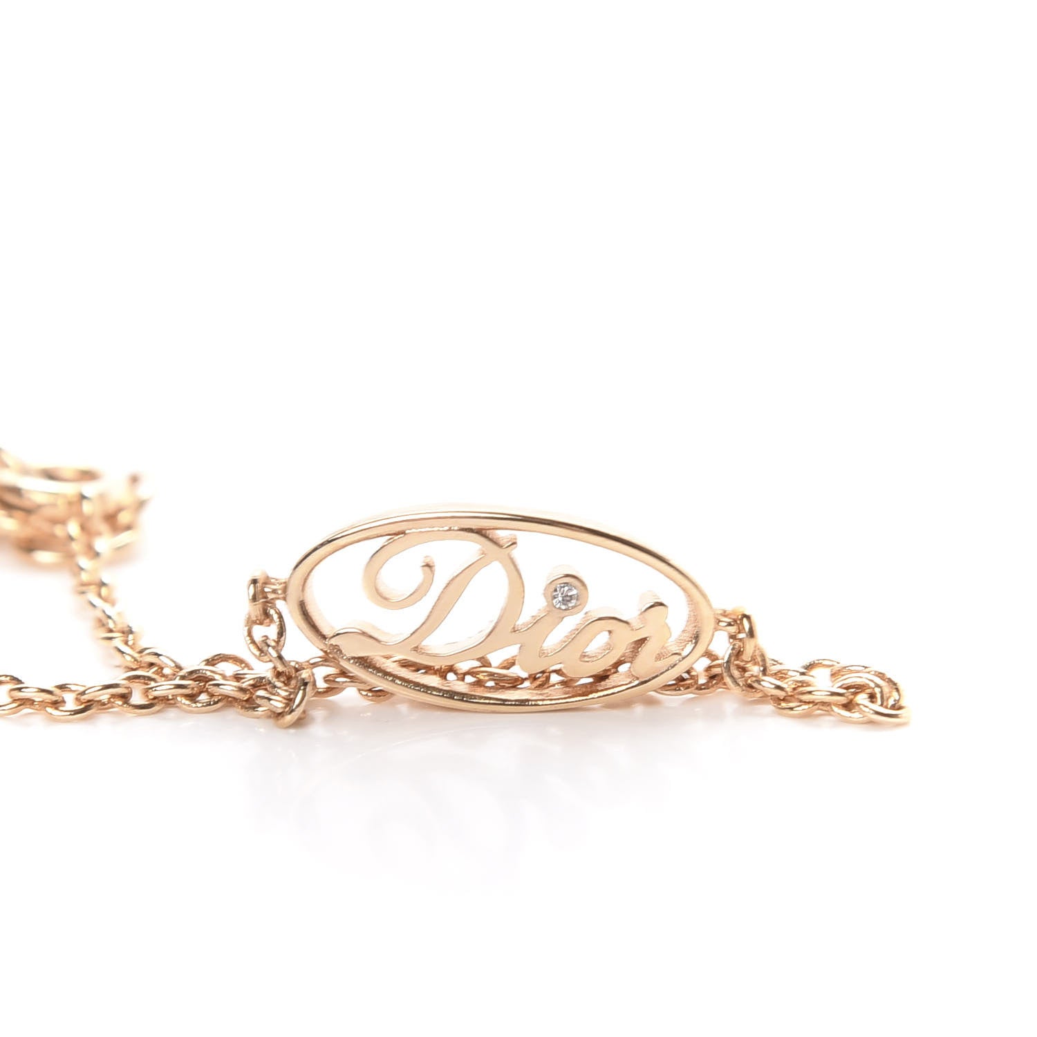 Christian Dior Crystal Dior Logo Bracelet Gold 3 of 4