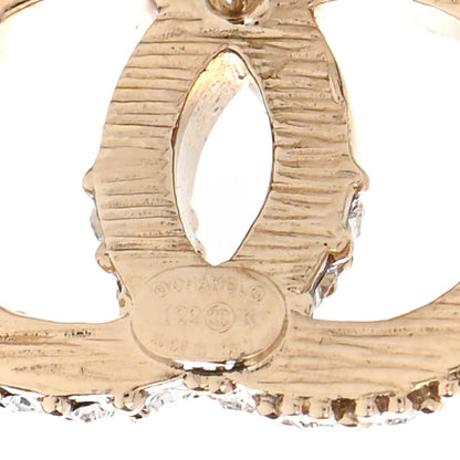 Chanel Crystal Metal CC Earrings Gold 4 of 5