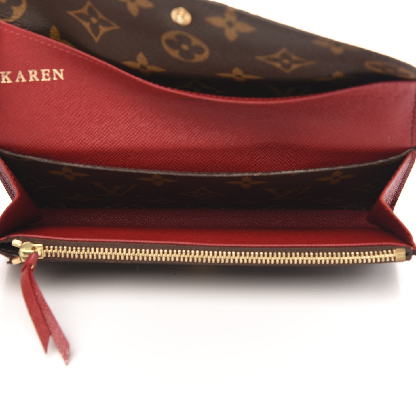 Monogram Emilie Wallet Red
