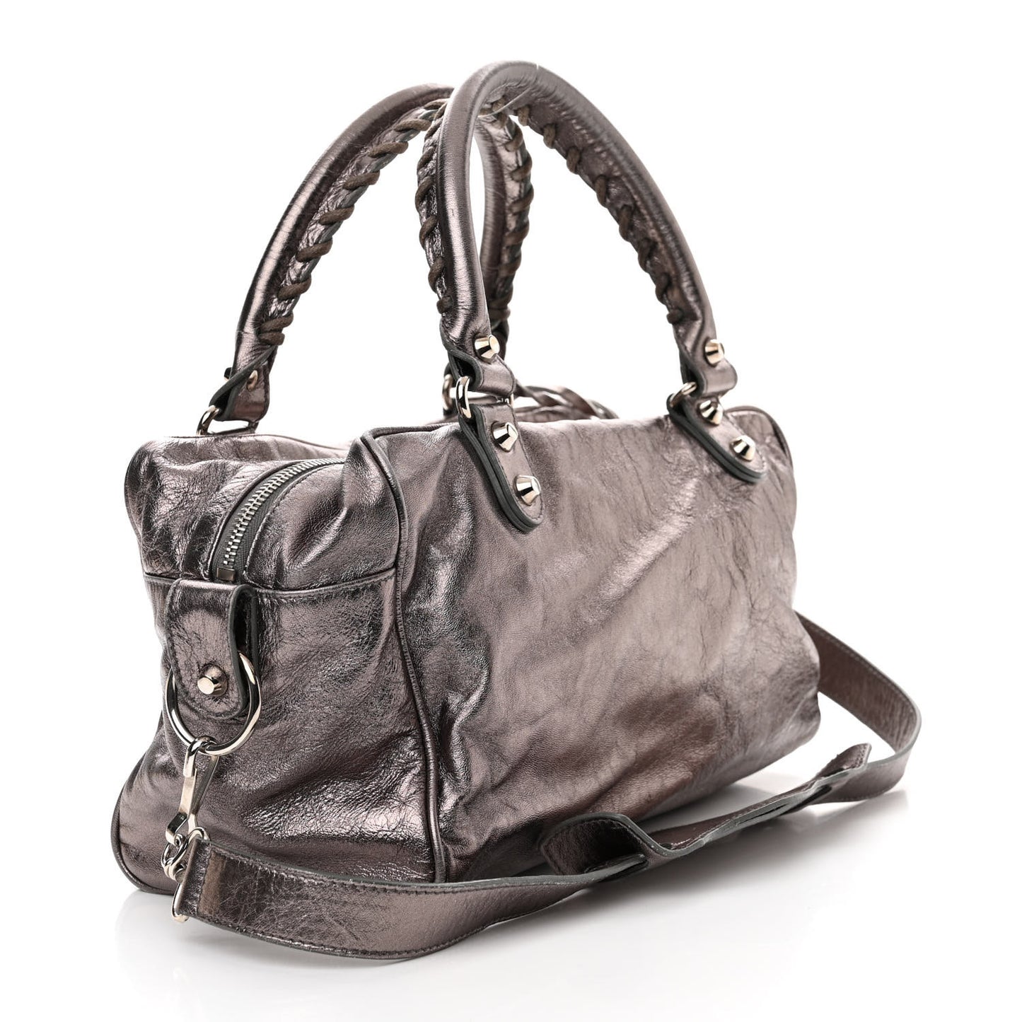 Agneau Classic Hardware Box Bag Metallic