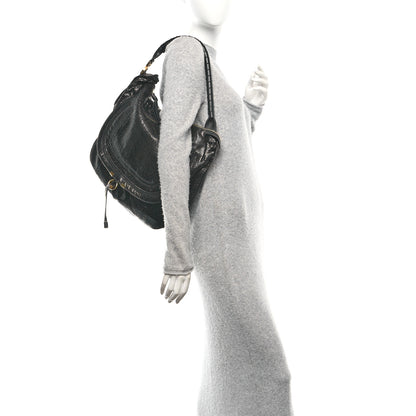 Chloe Snakeskin Large Marcie Hobo Black 2 of 9